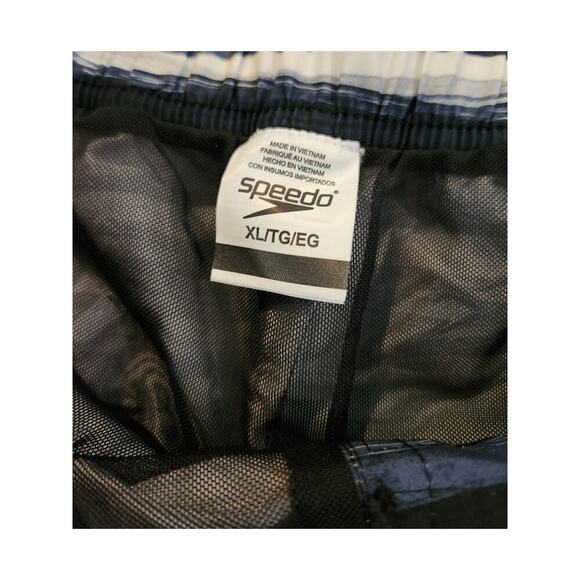 Speedo Swim Trunks Men's Sz XL BlueGray Anthracite Design Mesh Lined Stretch NWT - Picture 3 of 5
